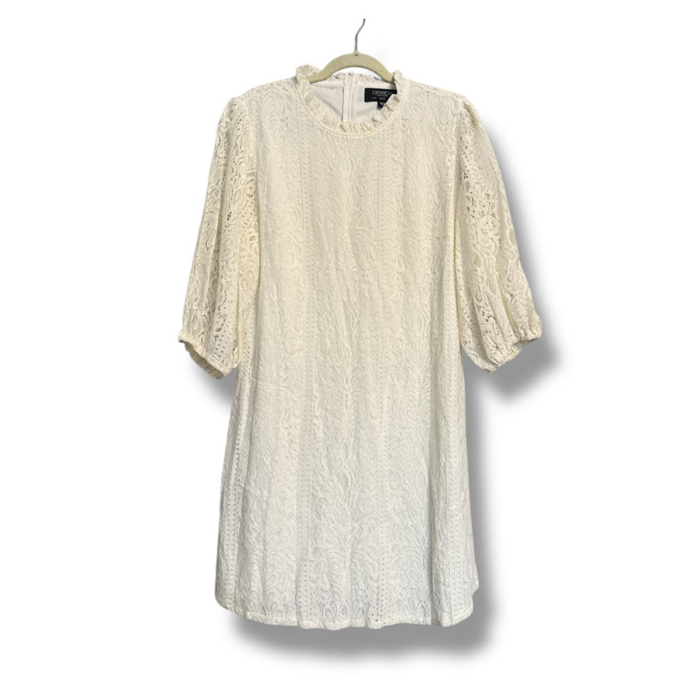 Outrageous Fortune Cottagecore Dress Puff Sleeve a-line Classic Lace Sz 14